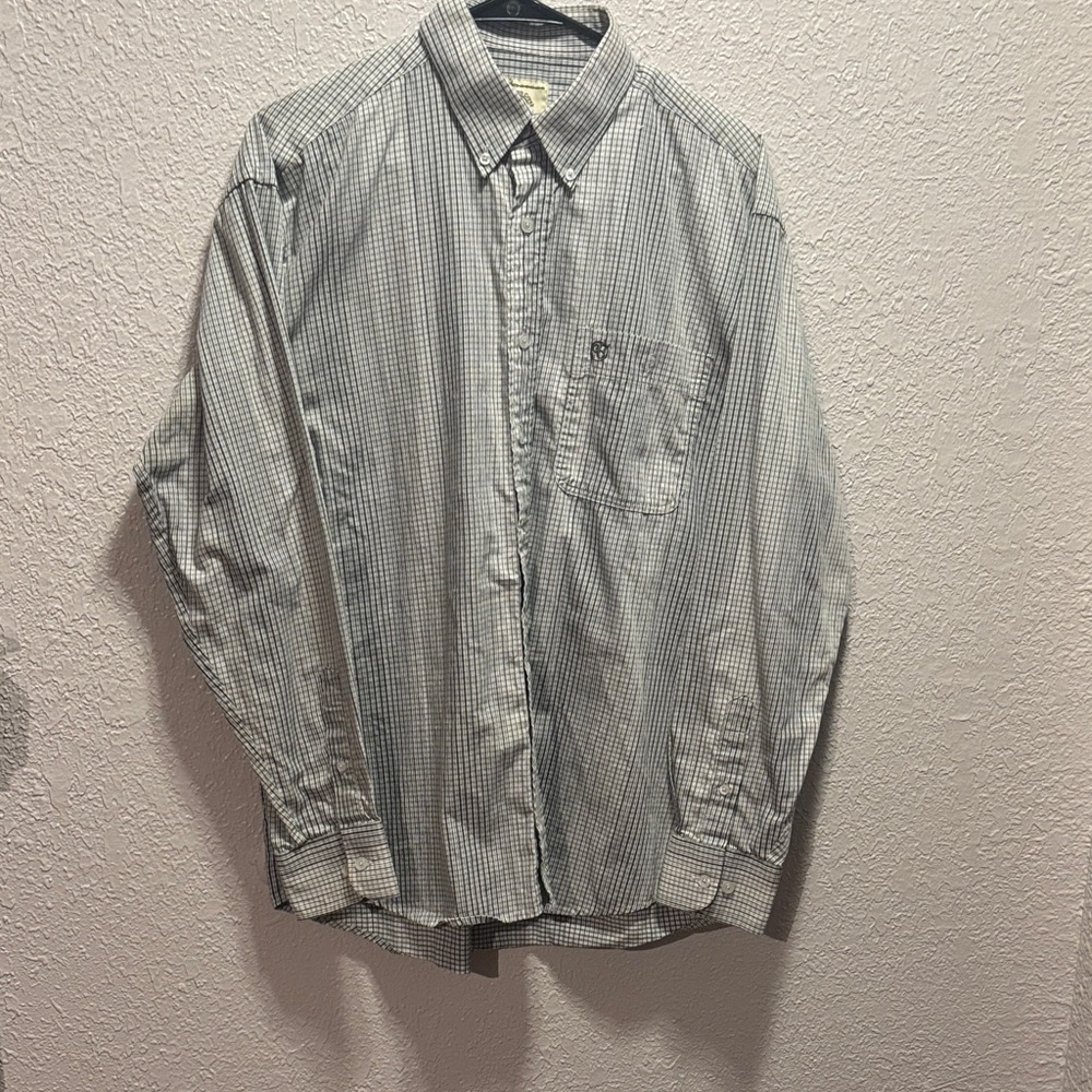 Men's Gingham Button-Down Shirt - Gray